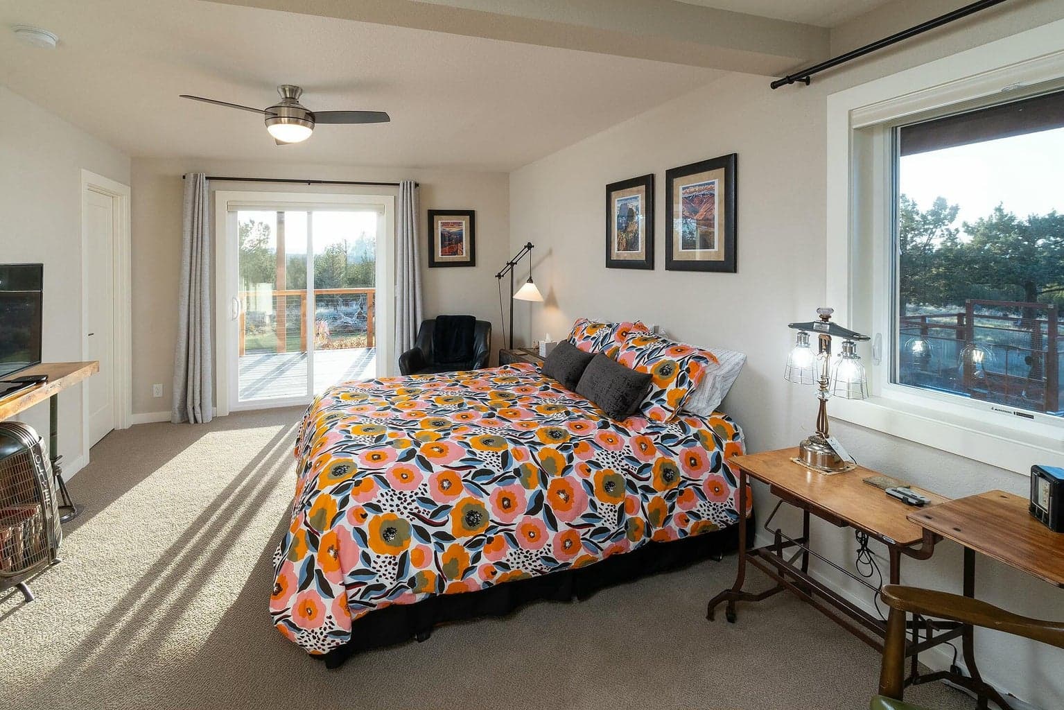 Lower level slider opens to private deck for indoor-outdoor living.