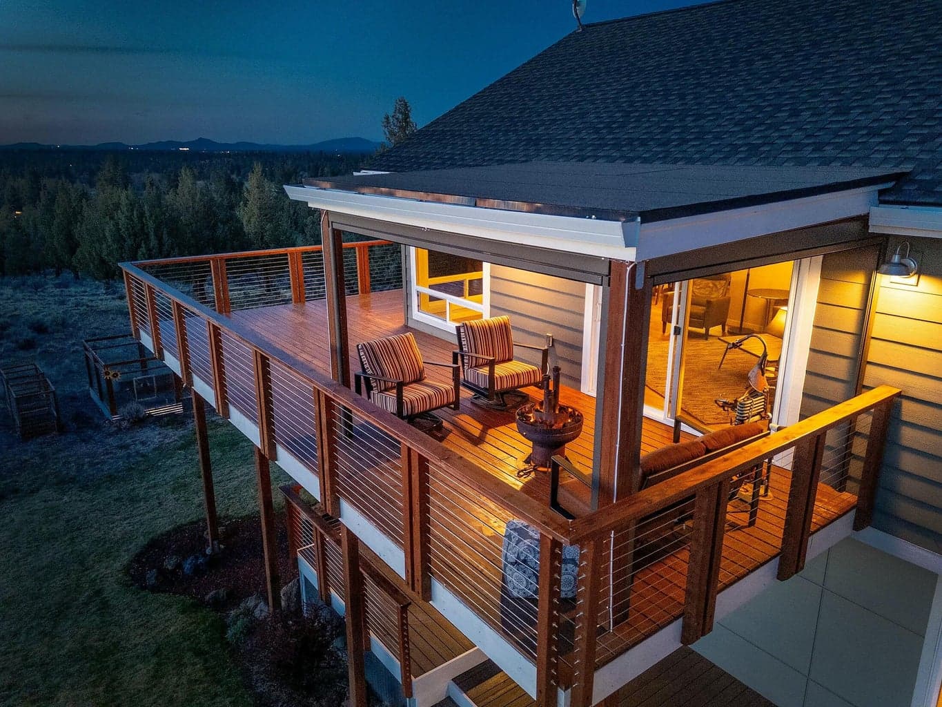Elevated outdoor living space capturing unobstructed mountain vistas.