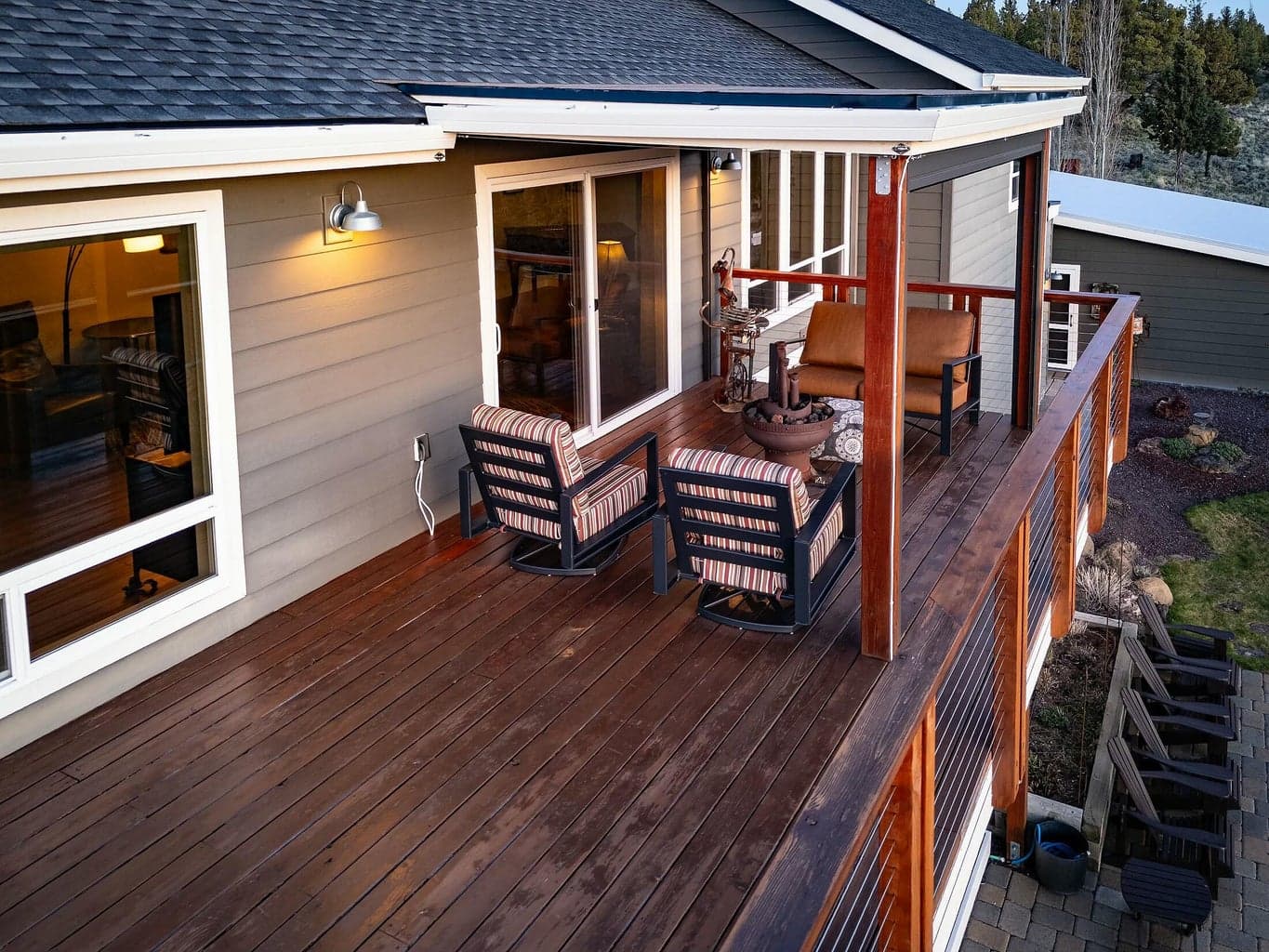 Upper and lower decks maximize indoor-outdoor lifestyle and scenic enjoyment.