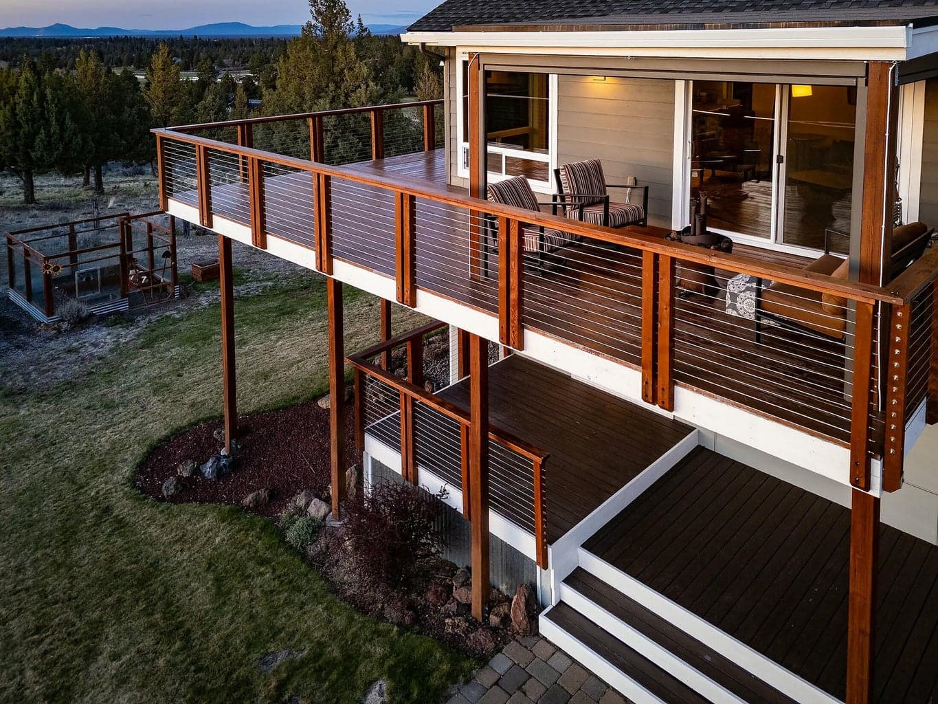 Upper and lower decks maximize indoor-outdoor lifestyle and scenic enjoyment.