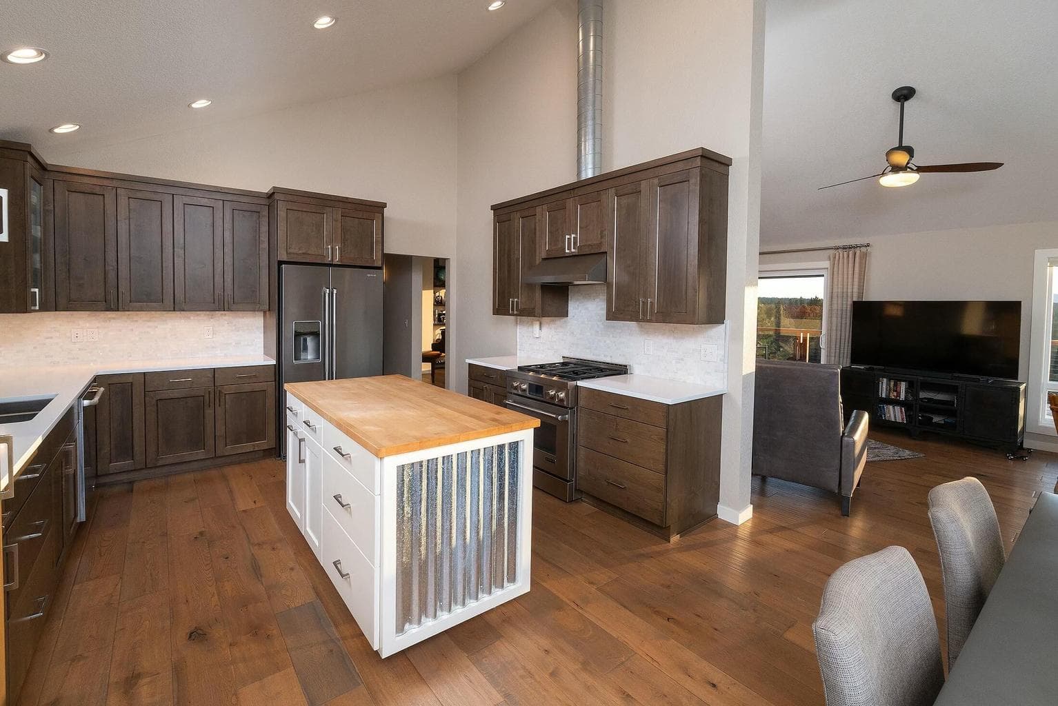 Gourmet kitchen with custom cabinetry and high-end Jenn-Air appliances.
