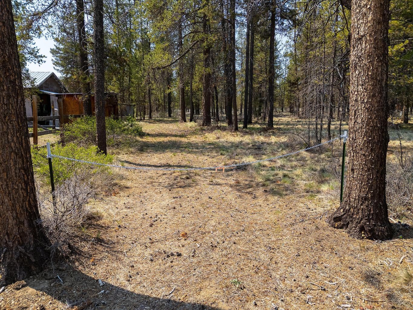 Entrance to property where chain is.