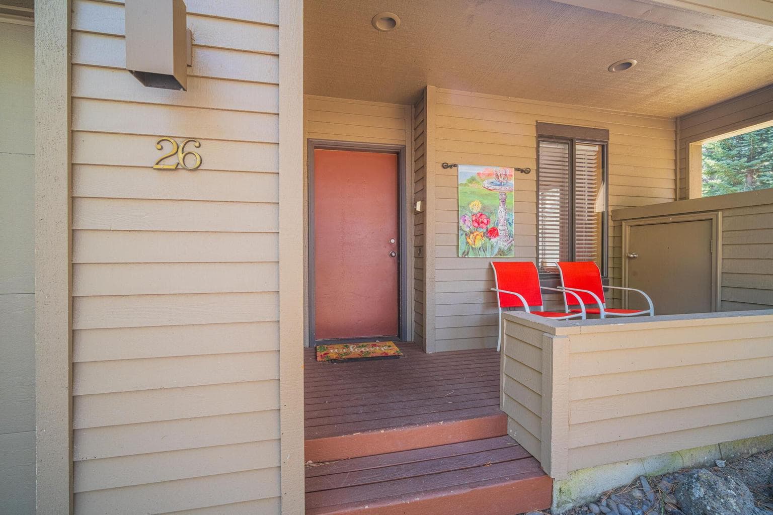 Front and back porch areas.