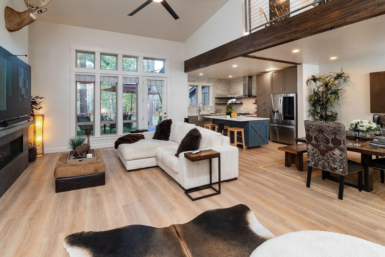 Grand Great Room opens to deck.