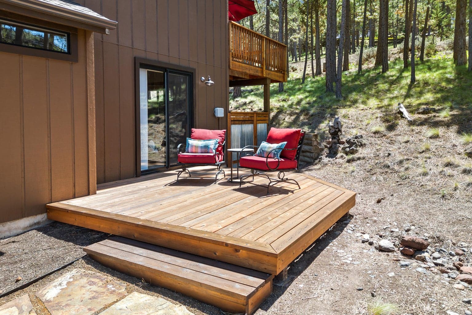 Cedar deck off primary bedroom