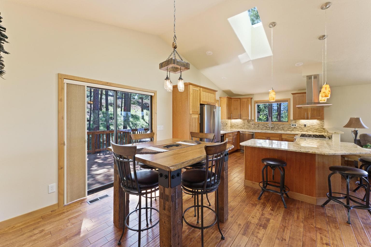 Dining area and kitchen (upper level)