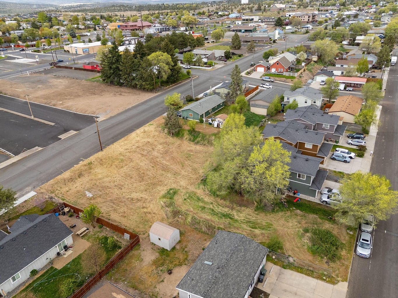 Looking SE over the lots.