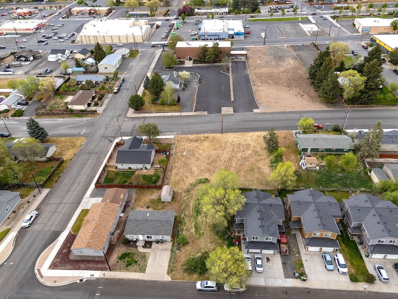 Looking East over the neighborhood with "H" Street on the left.