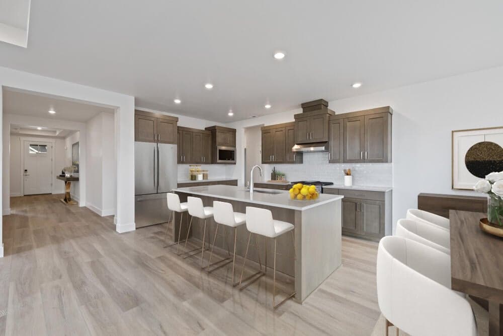 Subject property - Kitchen has large entertainment island - with virtual staging
