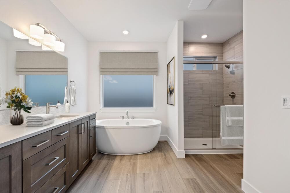 Subject property - Primary bath - with virtual staging