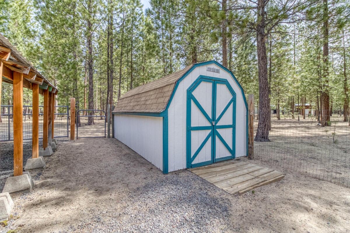 Storage shed in back yard