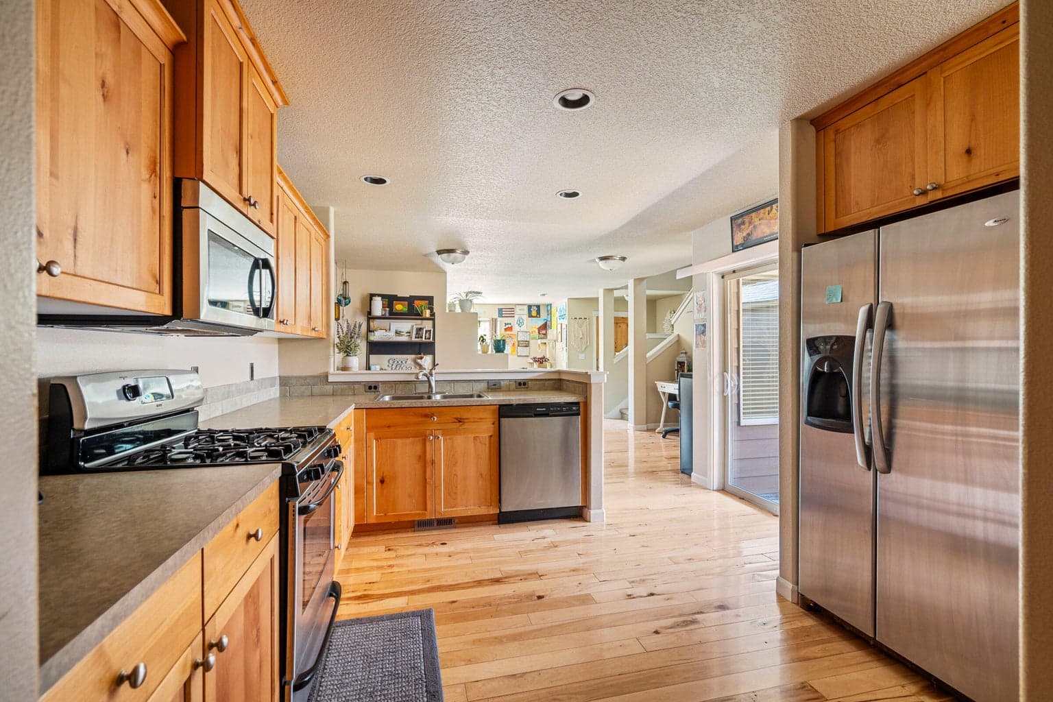 Kitchen with stainless steel appliances