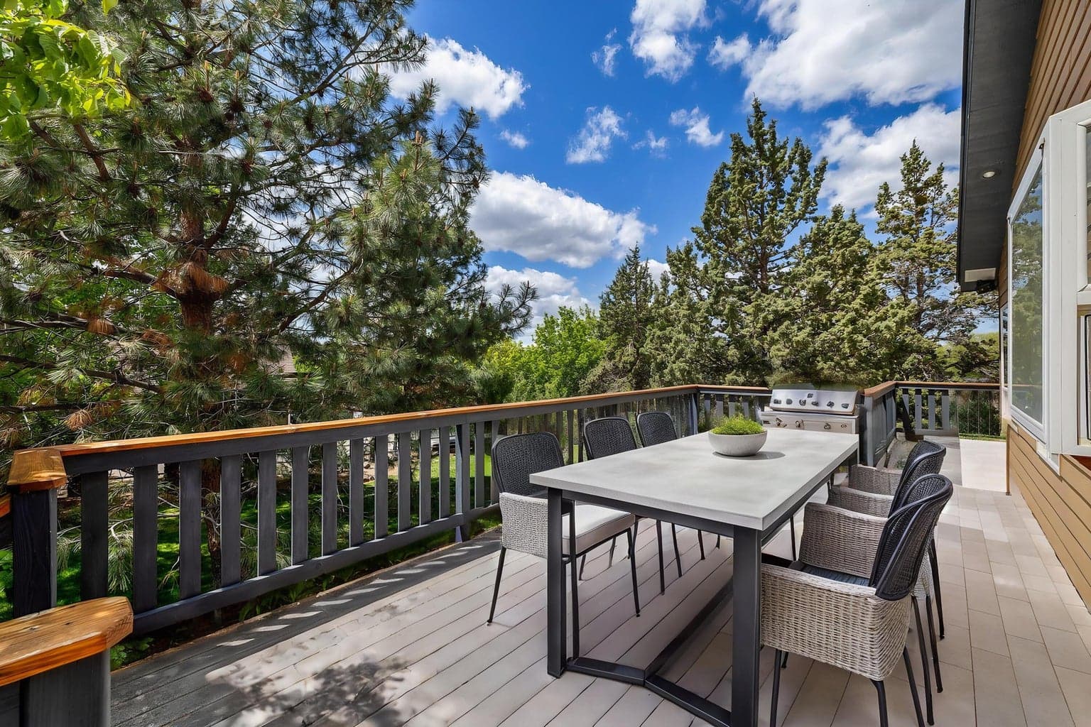 Back deck upstairs off of sun porch.