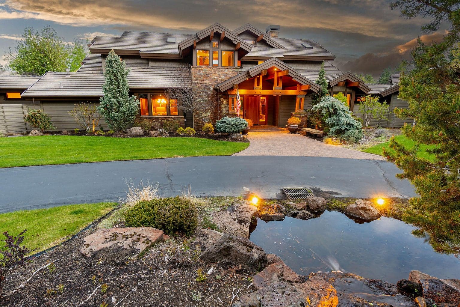 Timeless Northwest architecture and lush landscaping welcome you home in style.