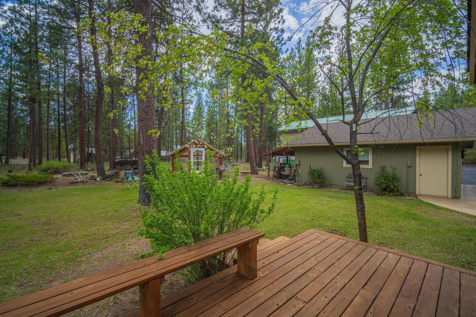 Back deck looking towards the garage