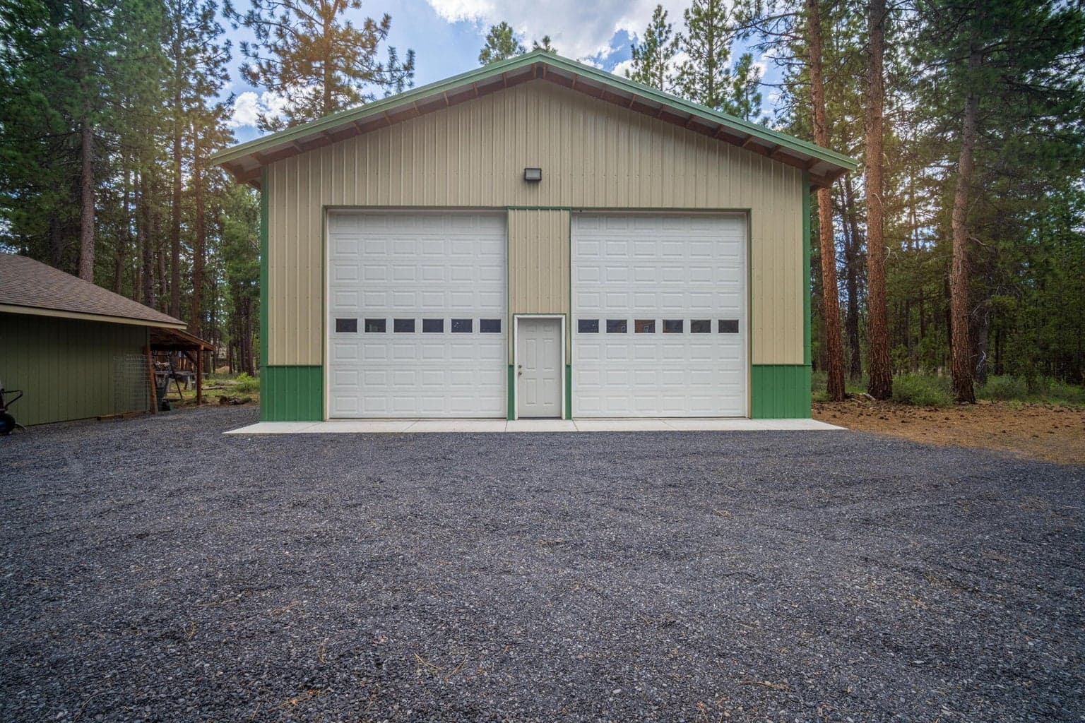 36' x 48' Shop with three 16' doors - two in the front and one pull thru door.