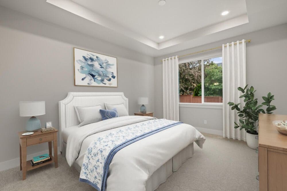 Virtual staging, subject property - Primary suite.