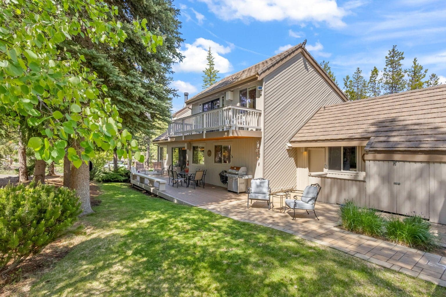 Back Deck with coverage, overlooking your landscaped yard