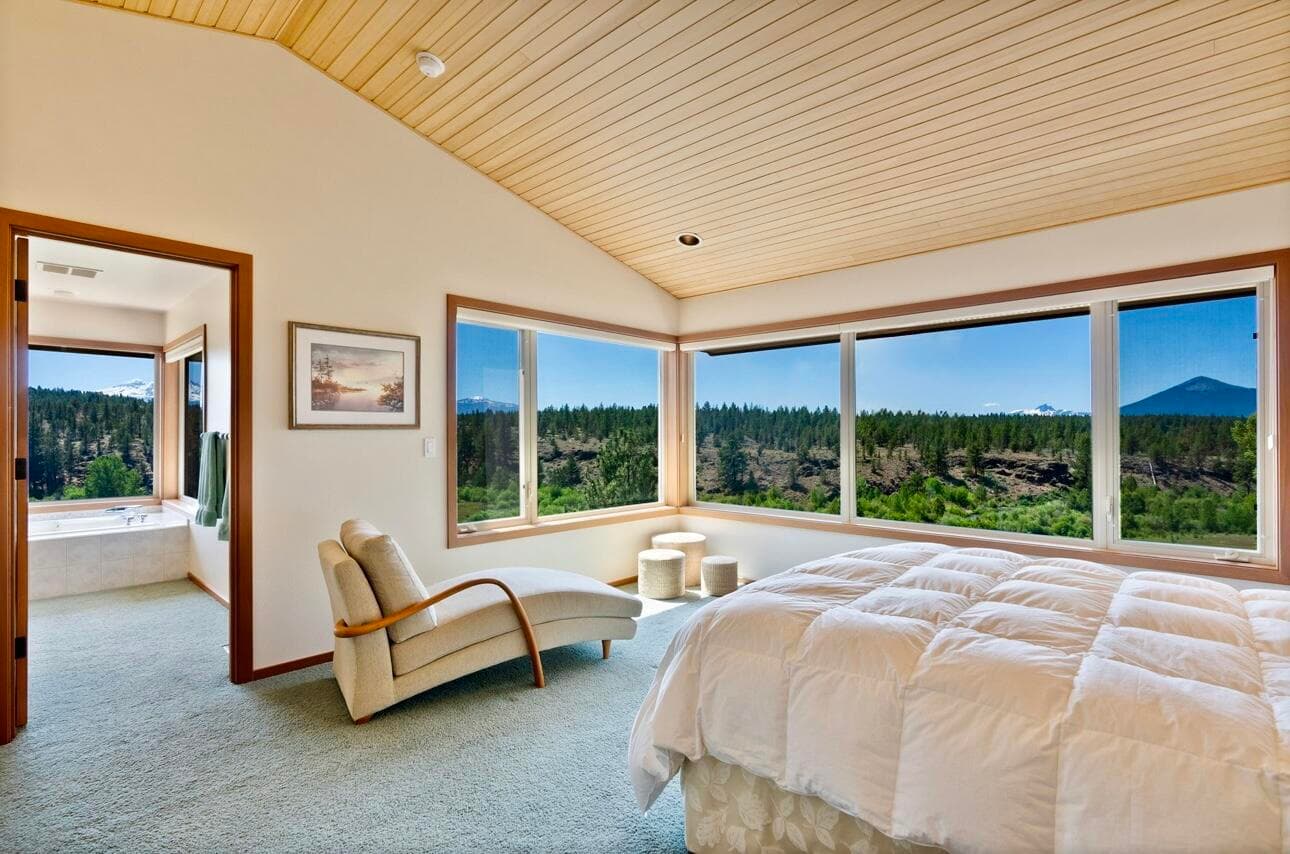The vaulted ceilings and windows make this space feel really nice.