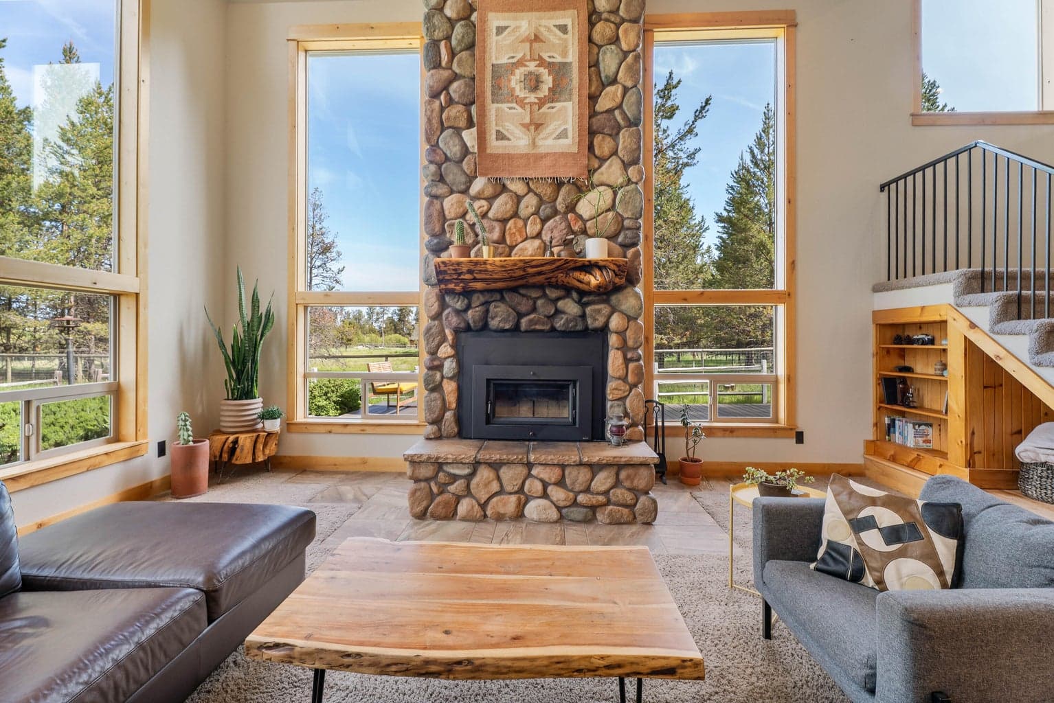 Unwind and get cozy—this is the perfect spot to relax by the fire and enjoy peaceful moments at home.
