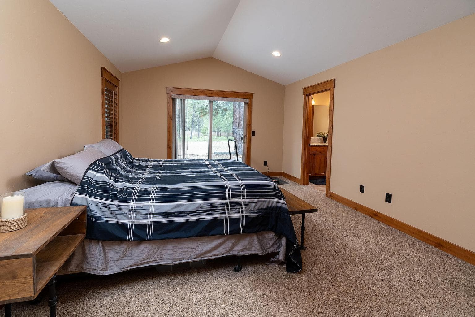 With vaulted ceiling & large walk-in-closet!