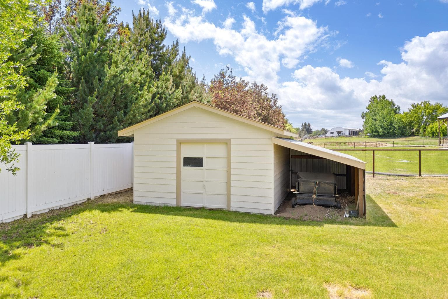 Shed and lean-to.