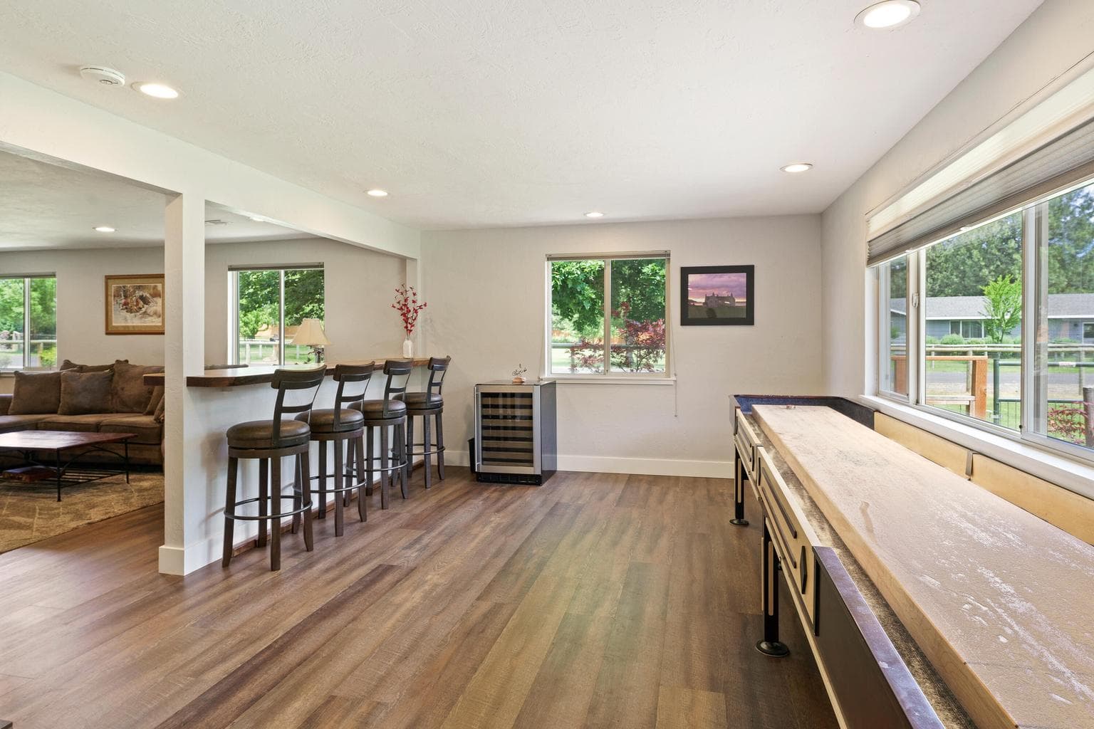 Dining or flex space with additional bar seating