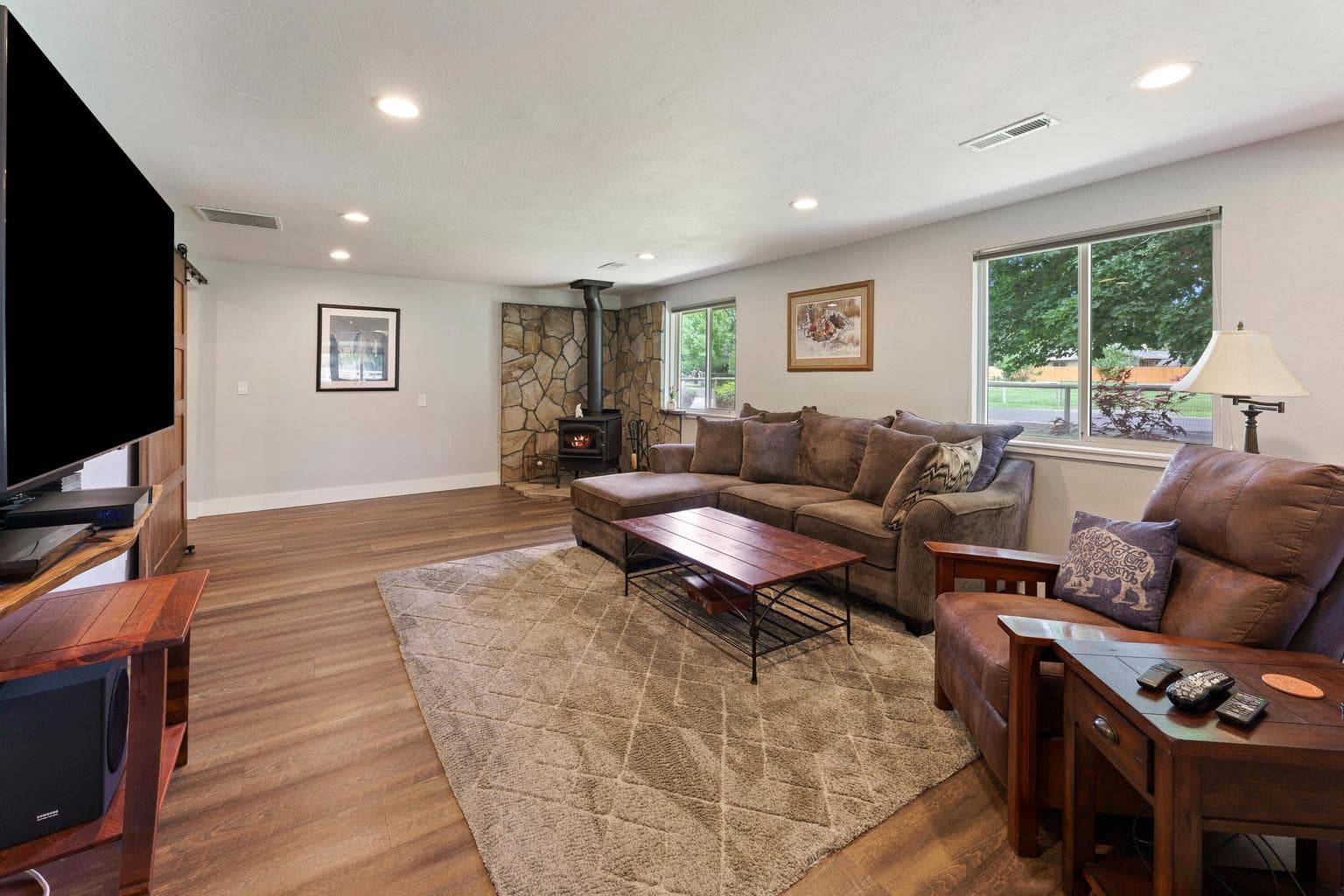 Bonus room with wood stove