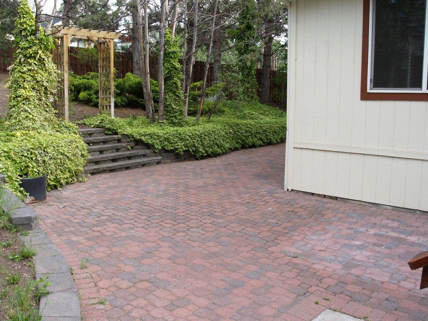 Rear paver patio