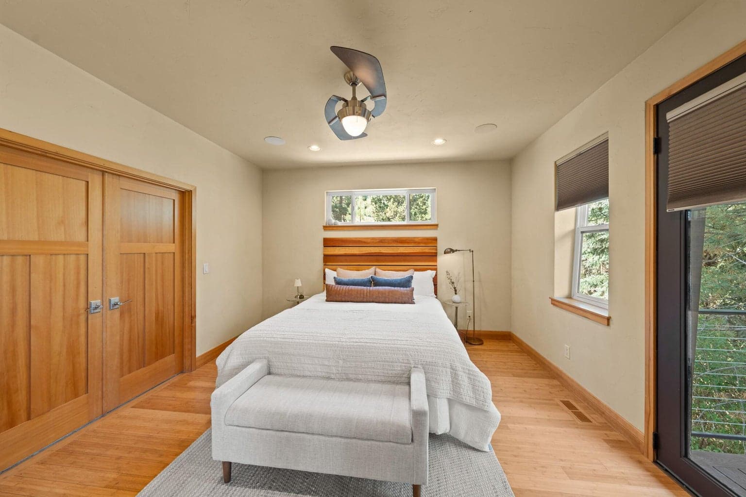 Primary bedroom with door to deck