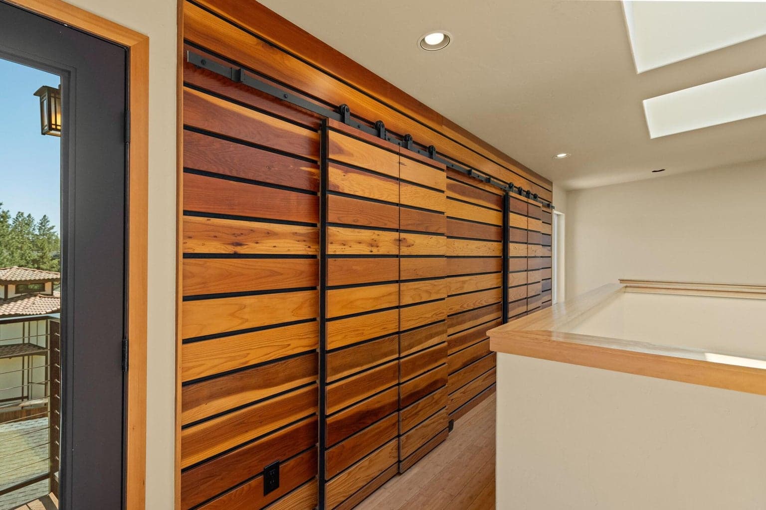 Cusom storage with sliding doors