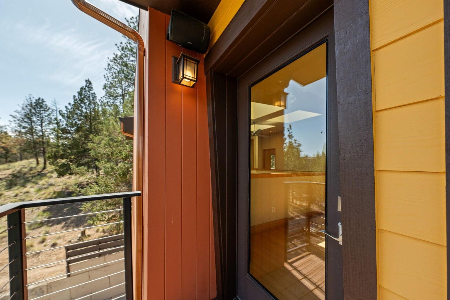 Upper deck door, looking toward Overturf Butte