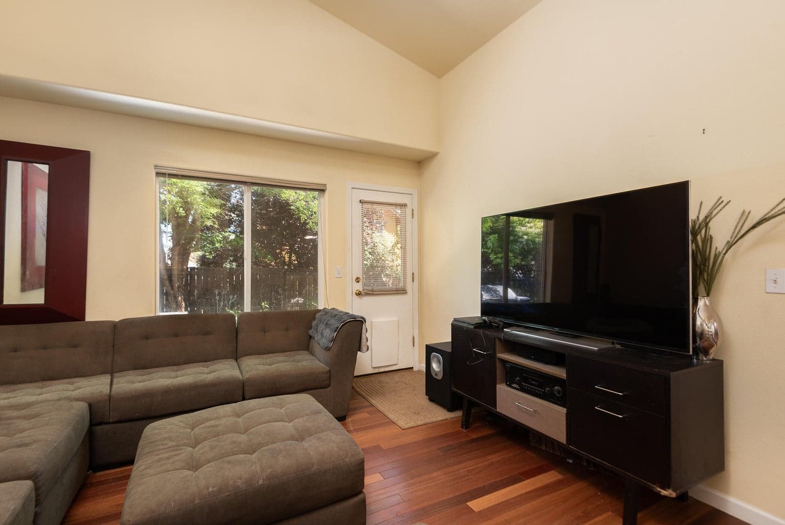 Living and dining areas have actual hardwood (teak) flooring.