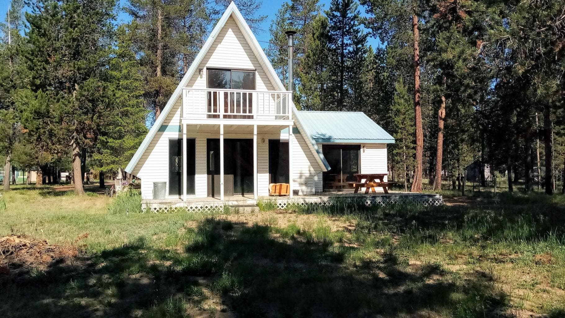 View from back yard, deck across back