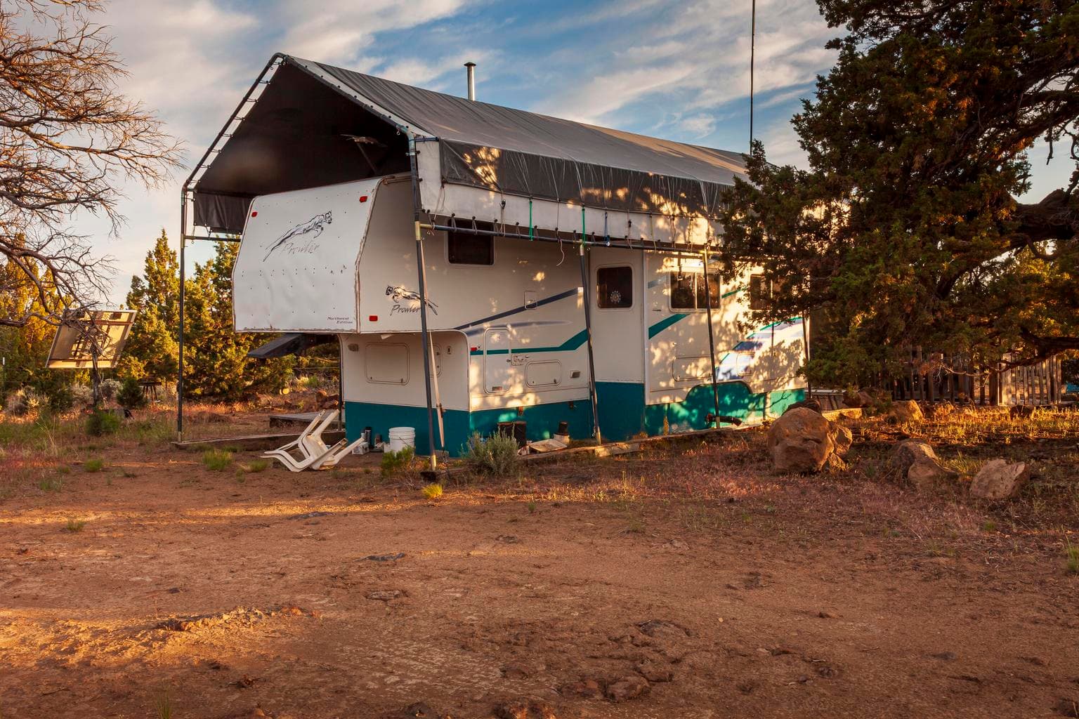 5th wheel with canopy are included in sale.