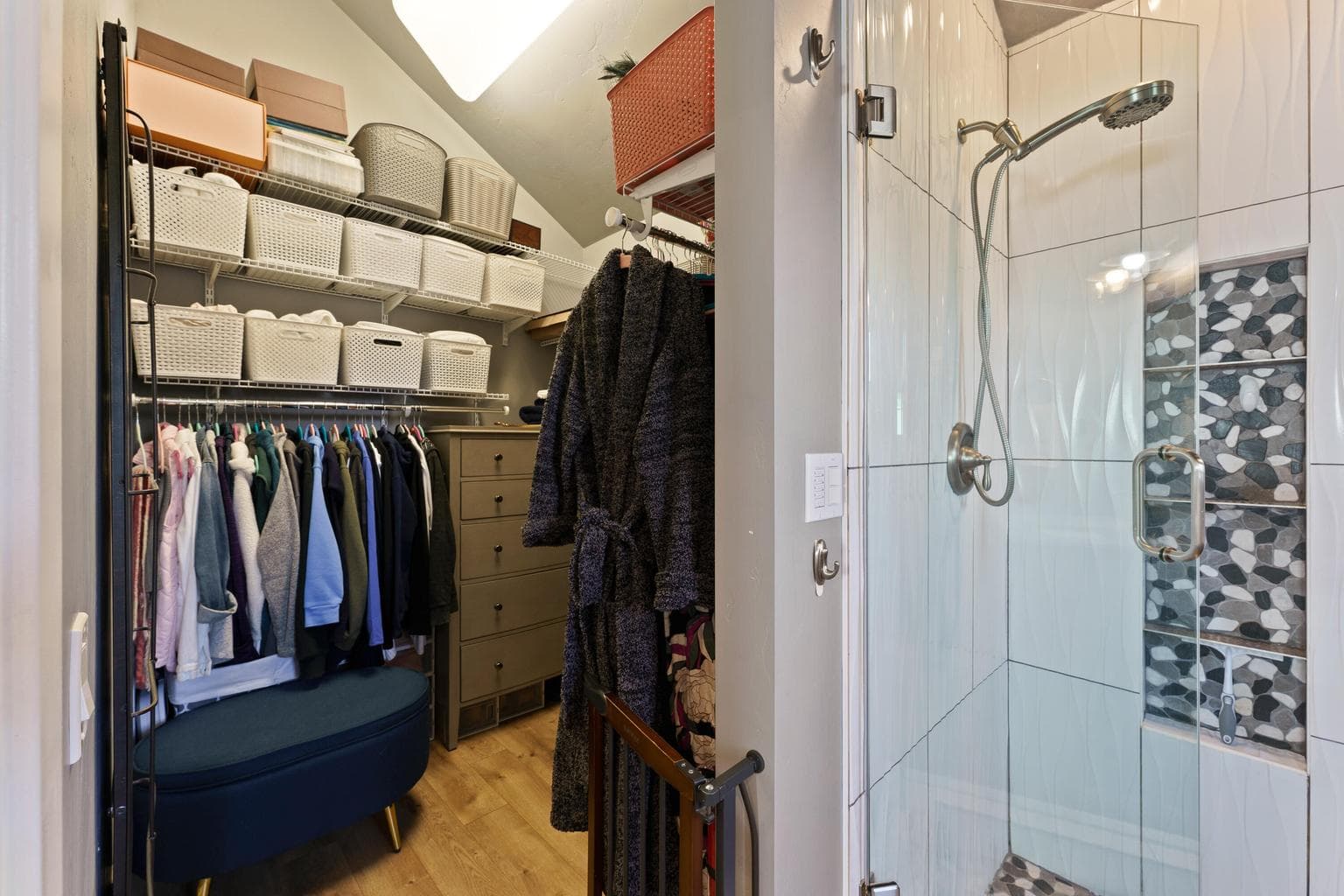 Walk-in closet in loft (ADU)