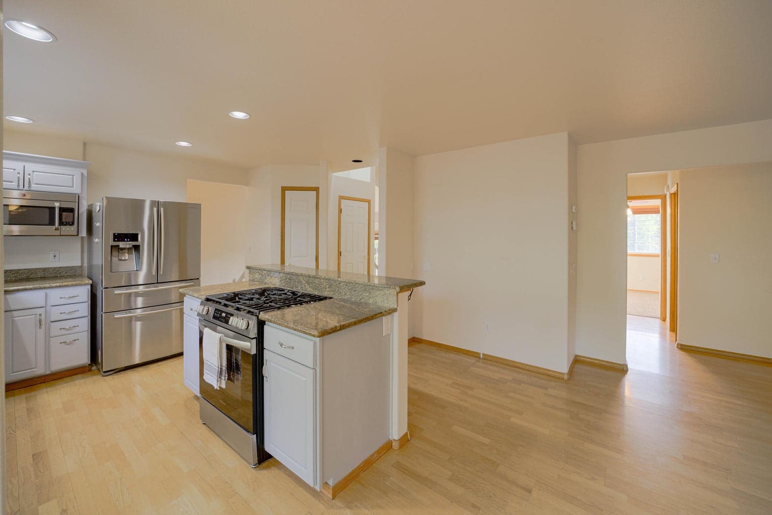User friendly kitchen with walk-around island