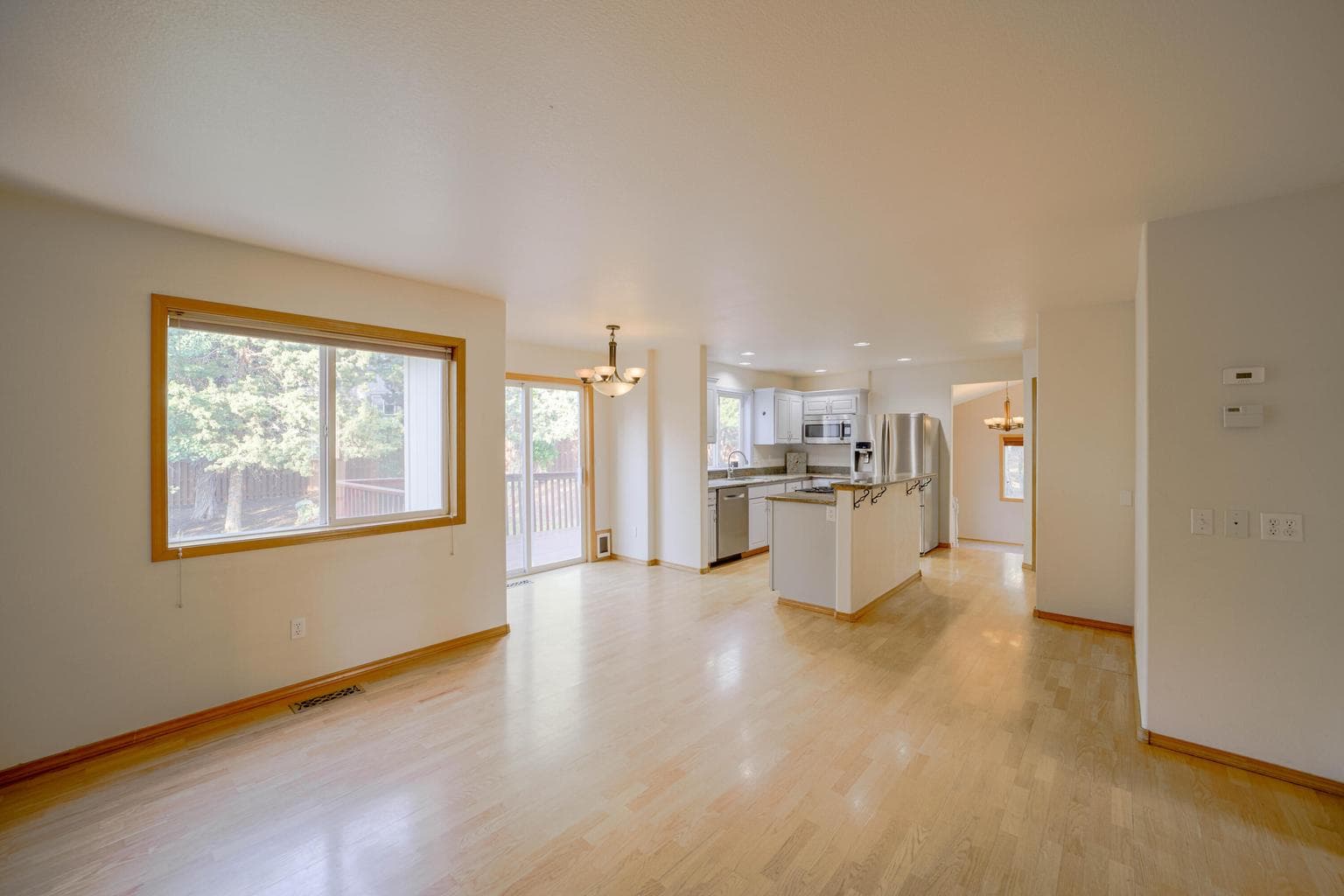 Living room into kitchen