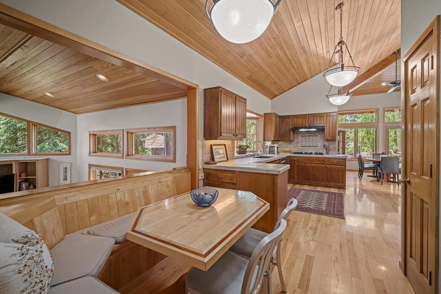 View of the large and expansive kitchen that is sure to be the highlight for guests and visitors - start here with appetizers and wine while you get your gourmet feast underway.