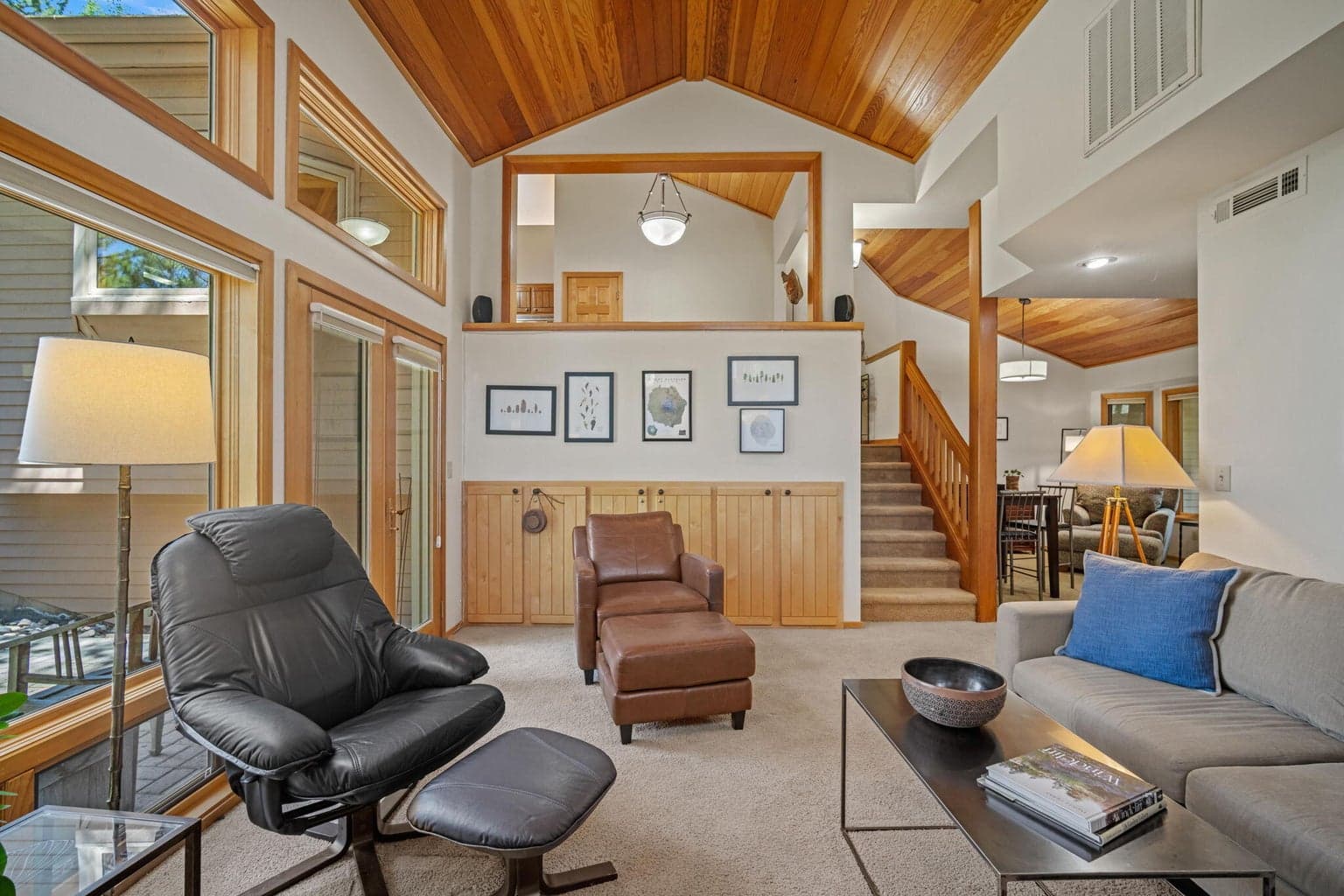 Main level entertainment den with so many possibilities, provides a wonderful separation of space for large gatherings.