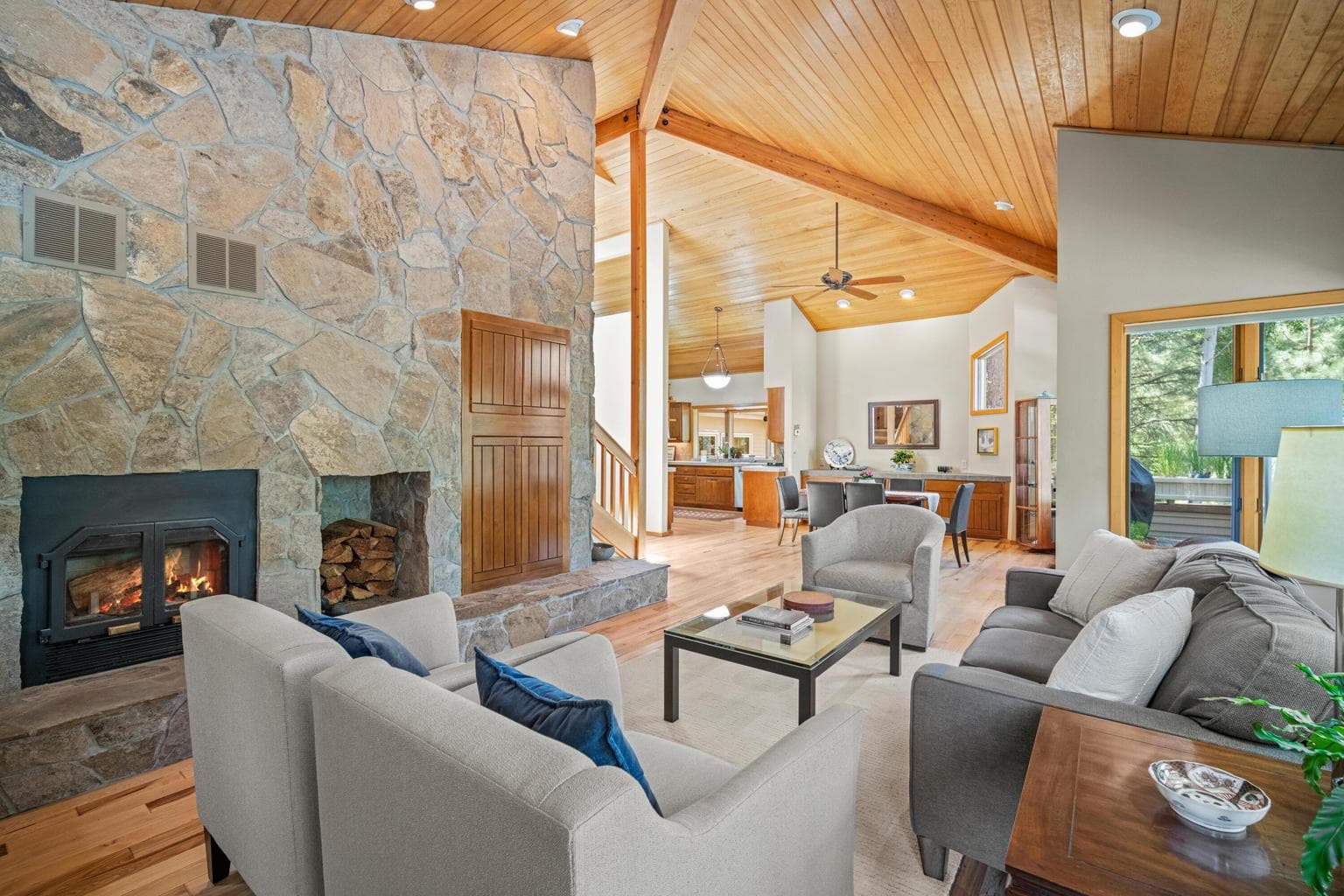 This spacious living room will fit any type of furniture arrangement to enjoy the ambiance of this beautiful room.