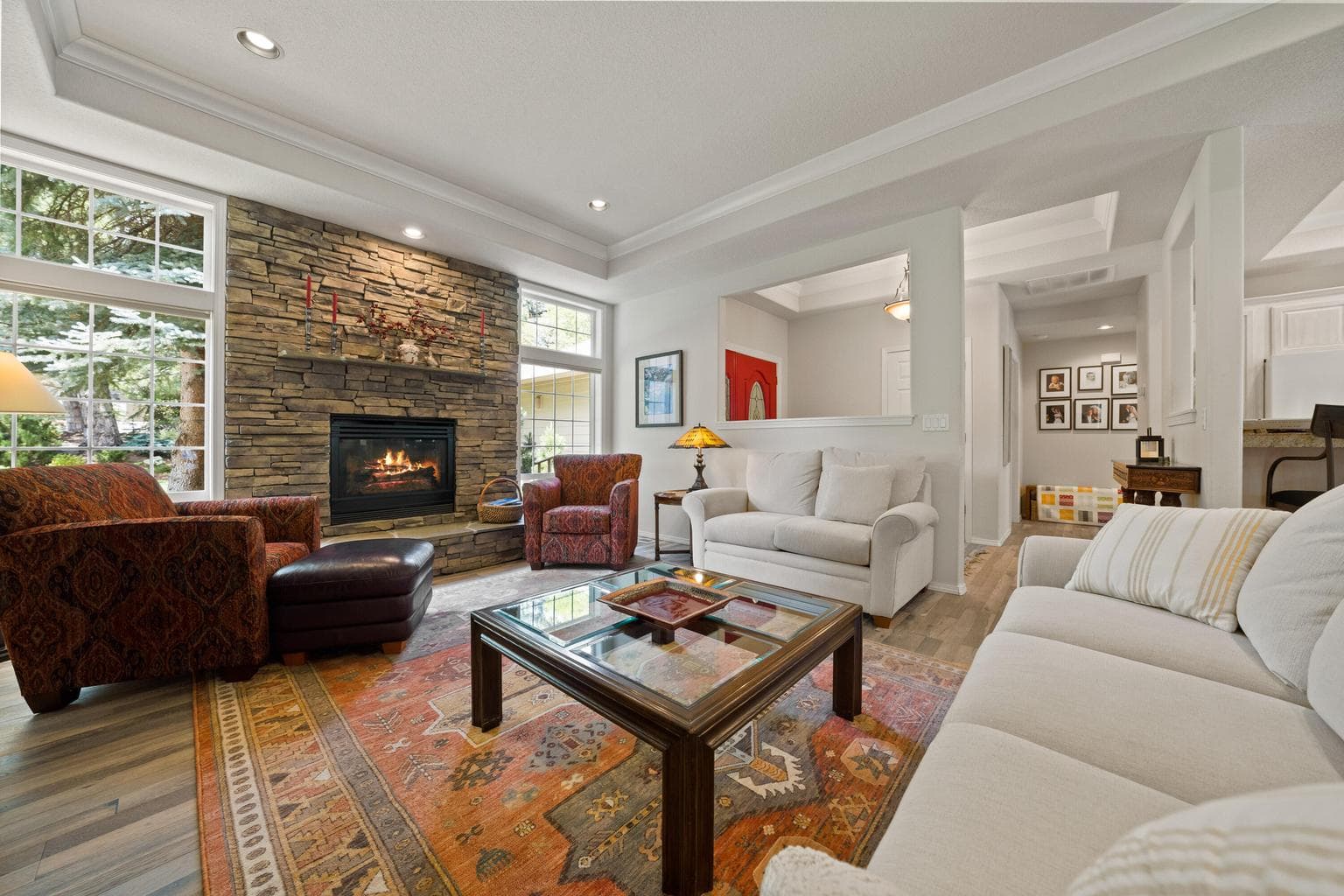 Tray ceilings help this home live large!