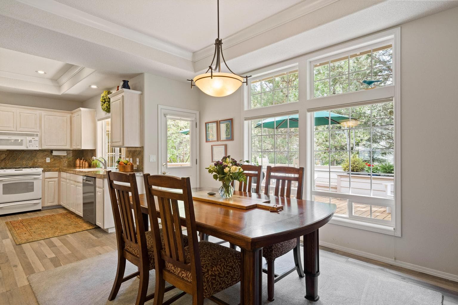 The rear access to the deck makes for easy grilling and entertaining!