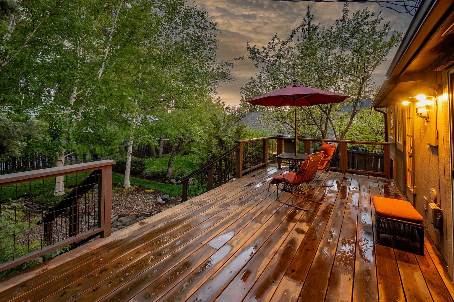 peaceful deck to enjoy your garden