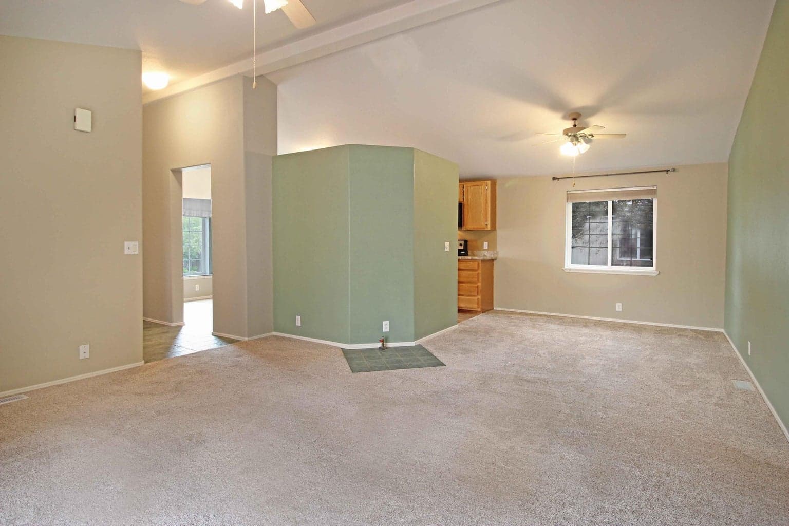 Large Living Room to Dining Room Space.