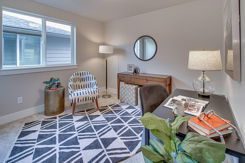 Loft area. Photos have been virtually staged.
