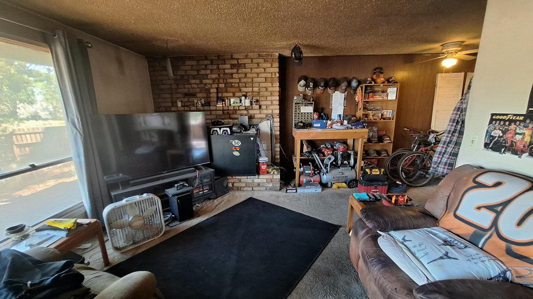 Additional living room view, non updated unit