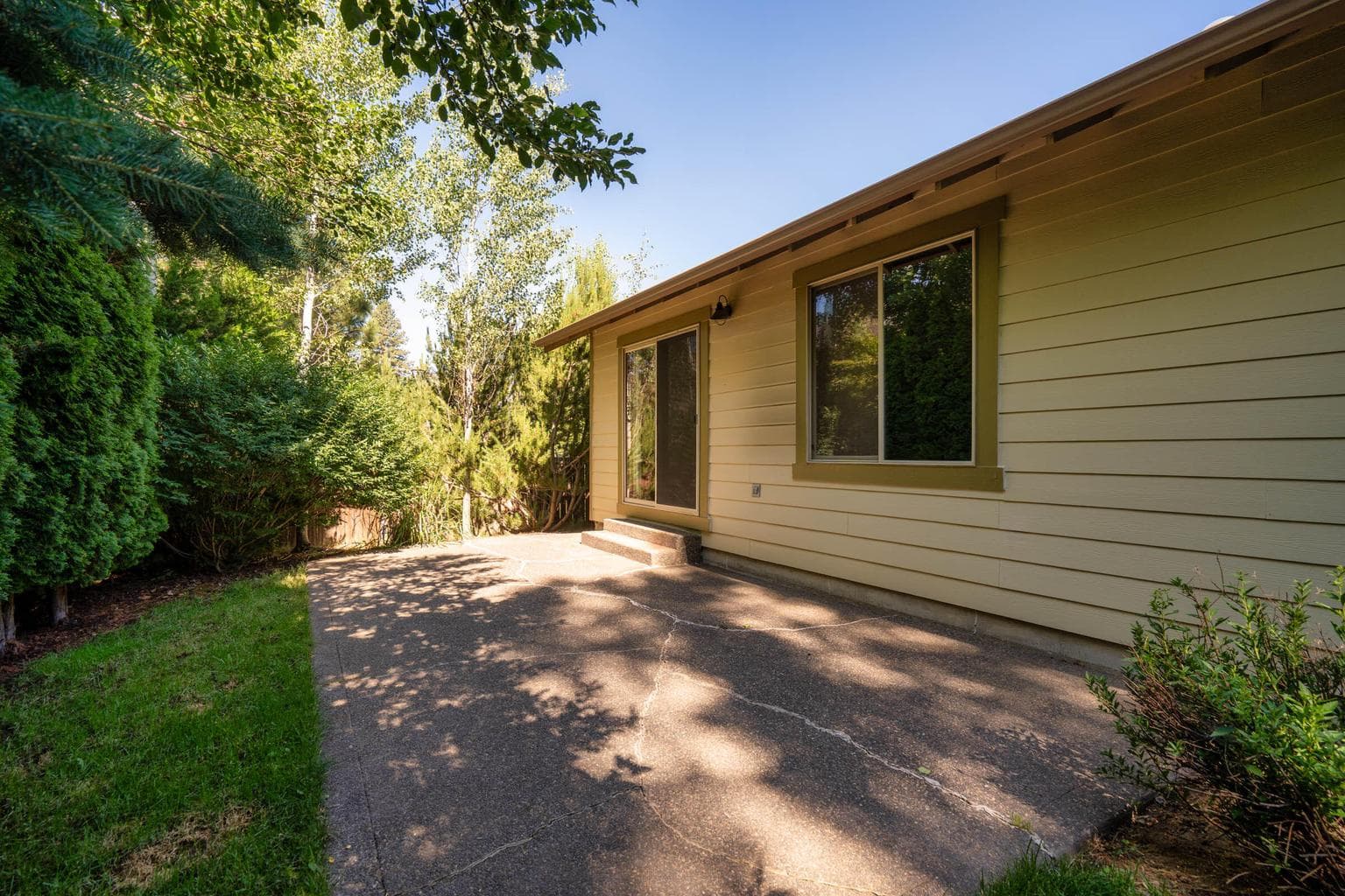 Private Back Patio with Mature Landscaping