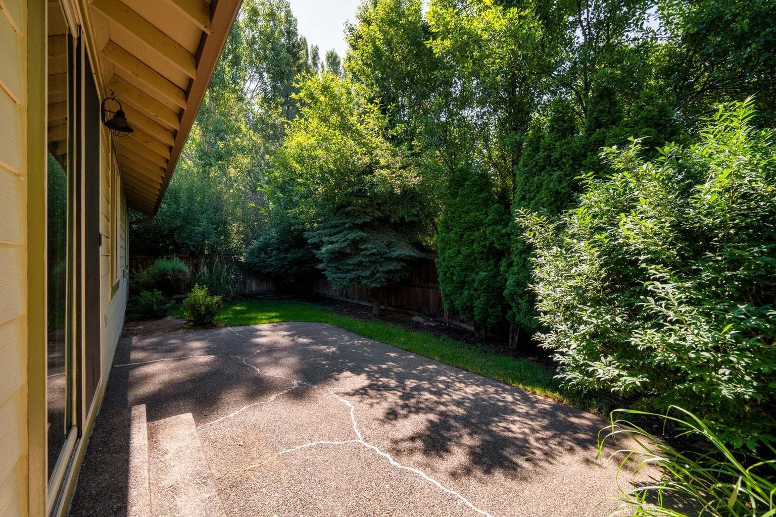 Private Back Patio with Mature Landscaping