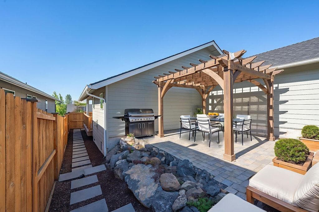 Virtual Staged - Paver Patio with Gazebo in backyard